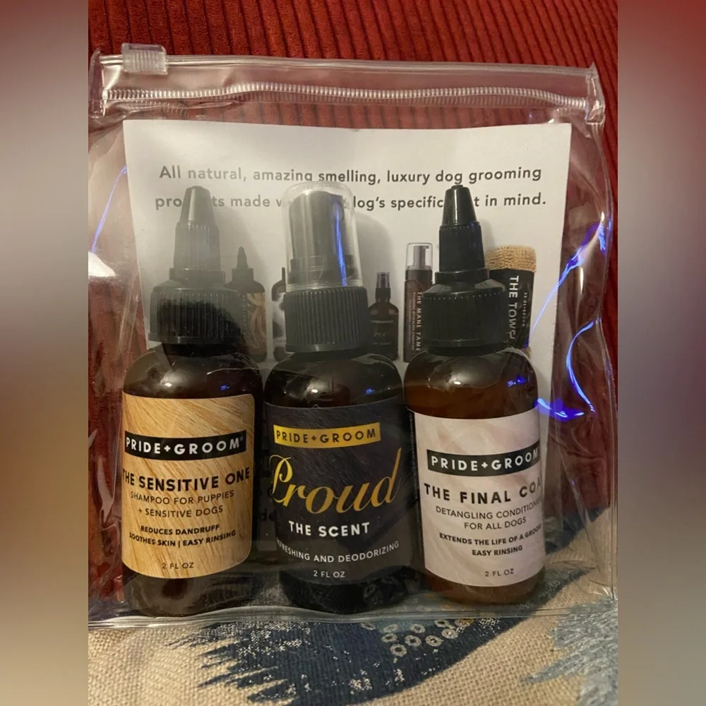 NWOT Pride + Groom 2oz “Little Bundle” for dog grooming.